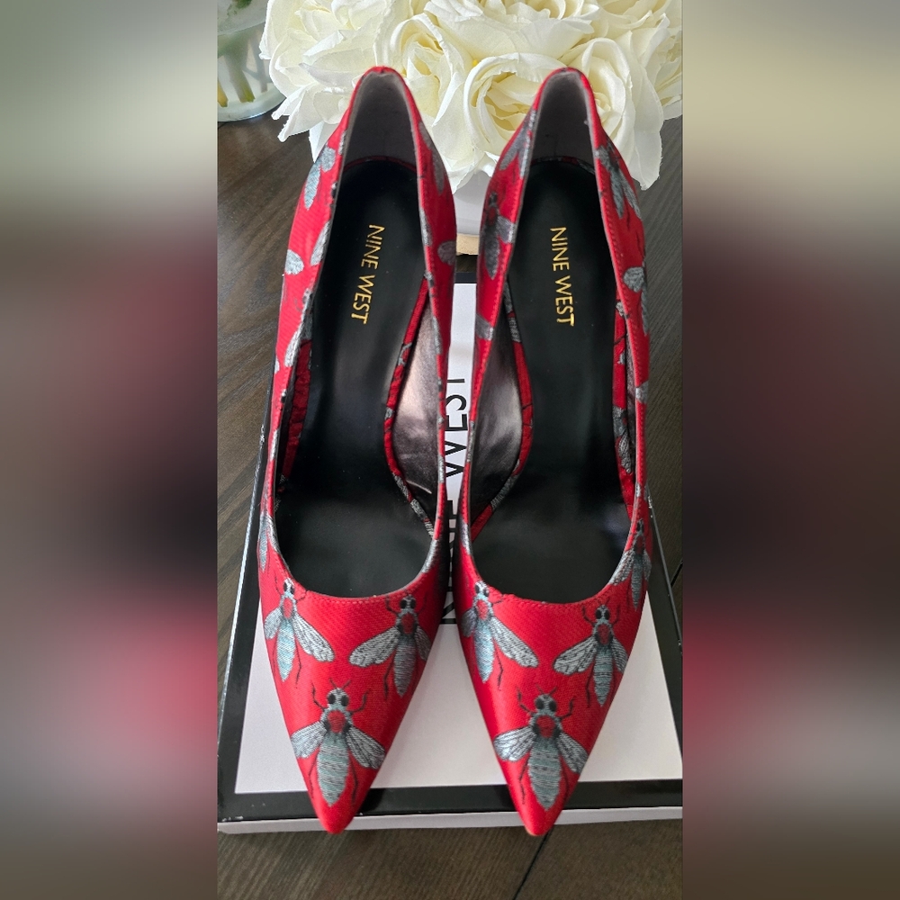 Nine West Tatiana Red Patterned Women's Pumps
